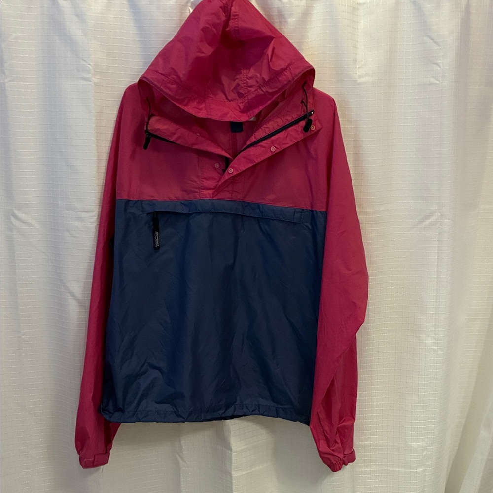 90’s Patagonia Pink and Navy Anorak Hooded Pullover Windbreaker Jacket Men’s M